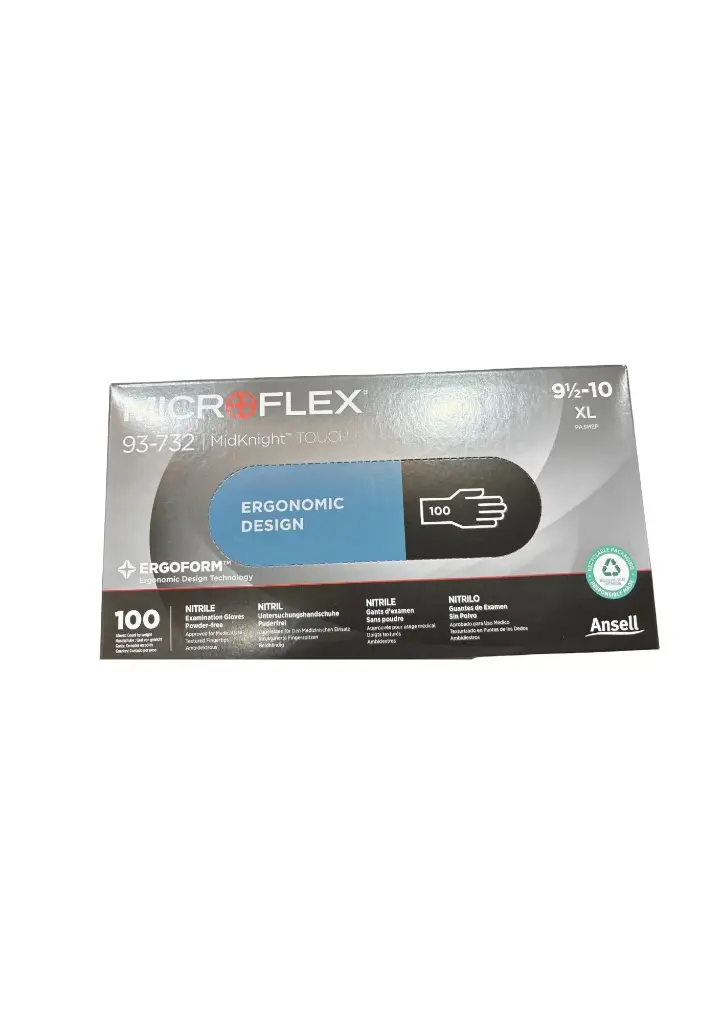 Boite de 100 gants nitrile MICROFLEX Midknight Touch ANSELL taille XL