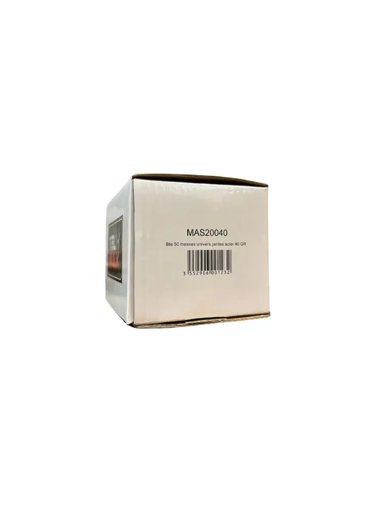 Boite 50 masses zinc jantes acier  40 gr