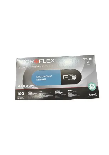 Boite de 100 gants nitrile MICROFLEX Midknight Touch ANSELL taille XL