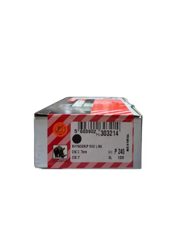 Boite de 100 disques velcro Redline Ø75mm grain 240